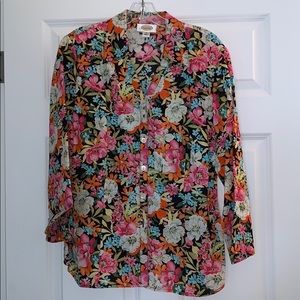 Talbots Floral Buttondown